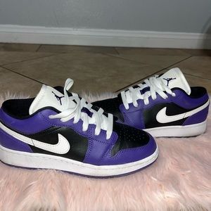 AIR JORDAN 1 LOW GS 'BLACK COURT PURPLE'